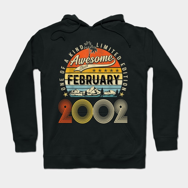 Awesome Since February 2002 Vintage 21st Birthday Hoodie by Tagliarini Kristi